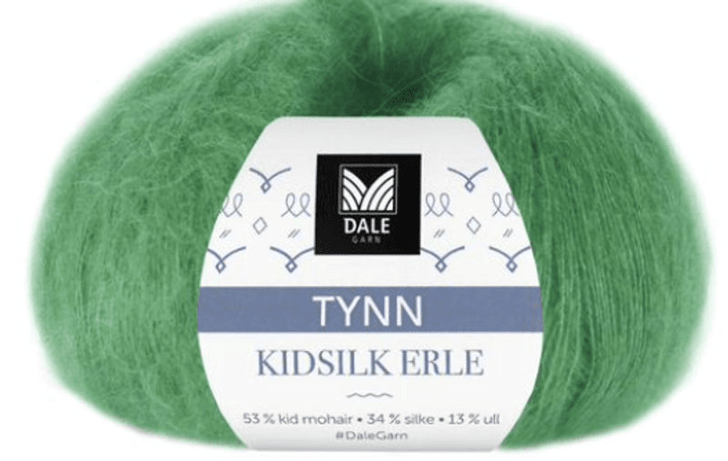 4034 Tynn Kidsilk Erle - Skarp grønn