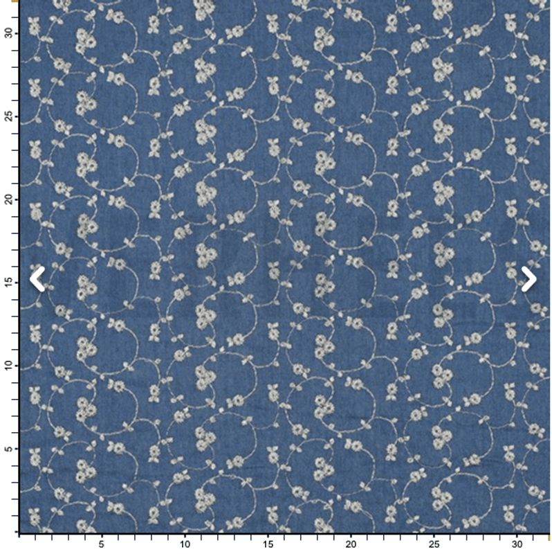 Jeans blå med blomster 